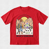 Red t-shirt with cartoon characters and 'You got a friend in me' text on a white background