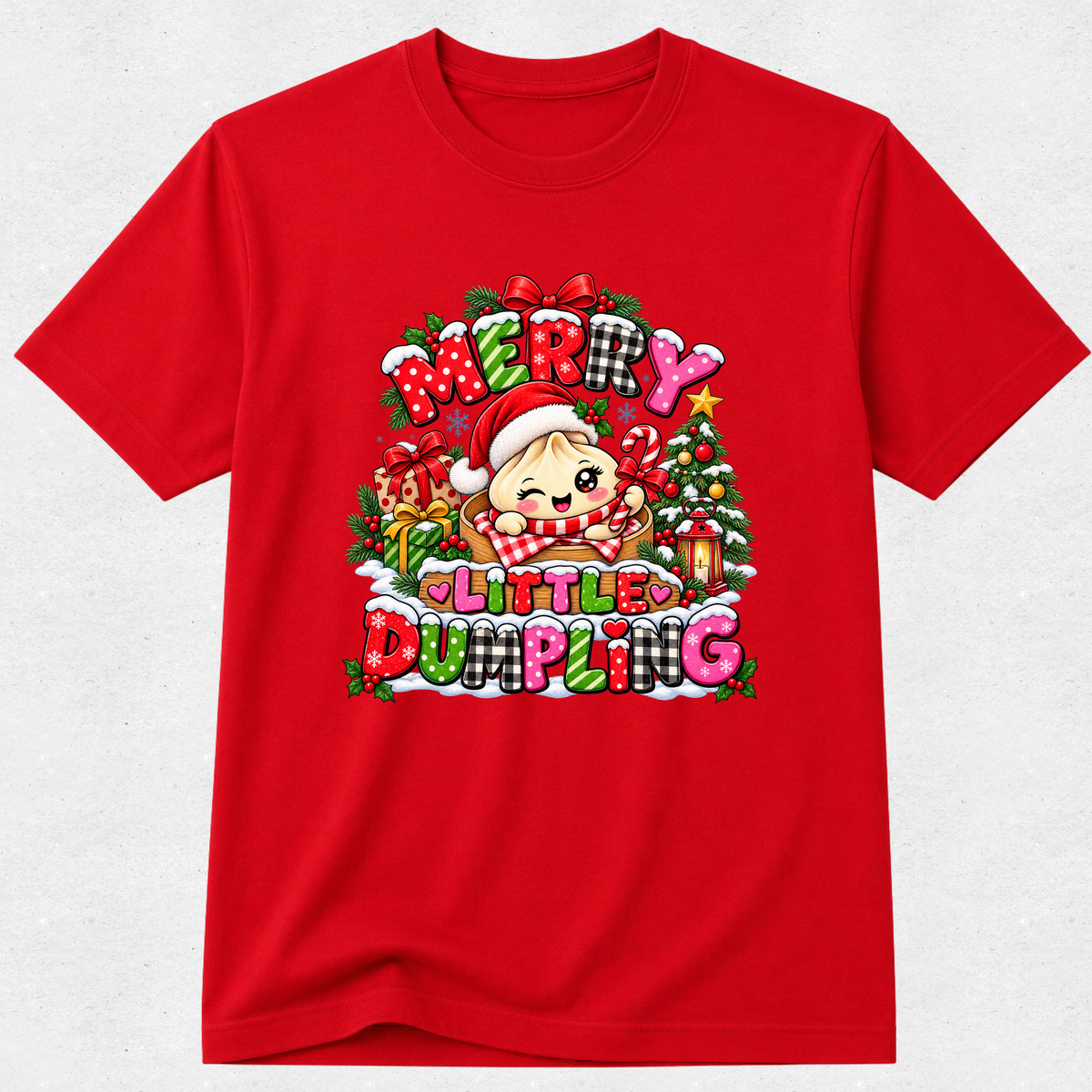 Merry Glitter Squishy Dumpling - Christmas Tshirt
