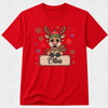 Reindeer Plaque Snowflakes - Personalised Christmas Tshirt