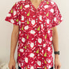 Christmas Unisex Printed Scrubs - Red Santa