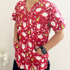 Christmas Unisex Printed Scrubs - Red Santa
