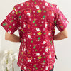 Christmas Unisex Printed Scrubs - Red Santa Claus