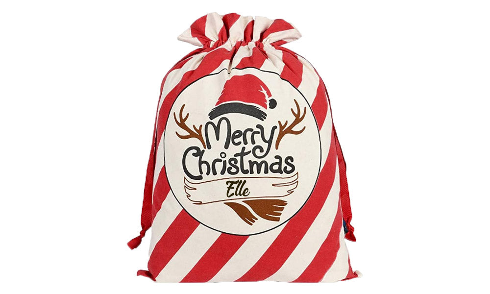 Christmas Sacks Personalised - Red and White Stripe