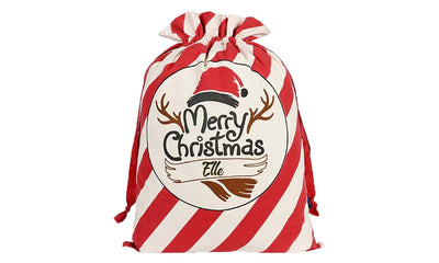 Christmas Sacks Personalised - Red and White Stripe