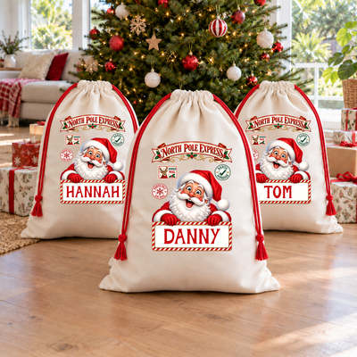 Personalised Christmas Santa Sack – North Pole Express - Santa