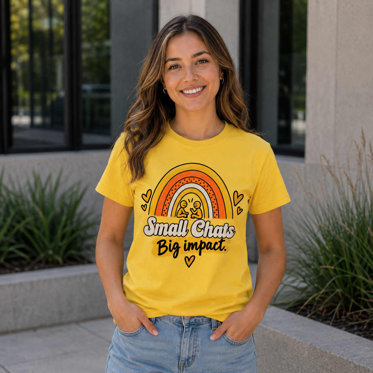 Small Chats BIg Impacts - Mental Health & Kindness Tshirt