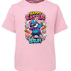 Pink t-shirt with 'Happy Easter Bruh' graphic design on a white background