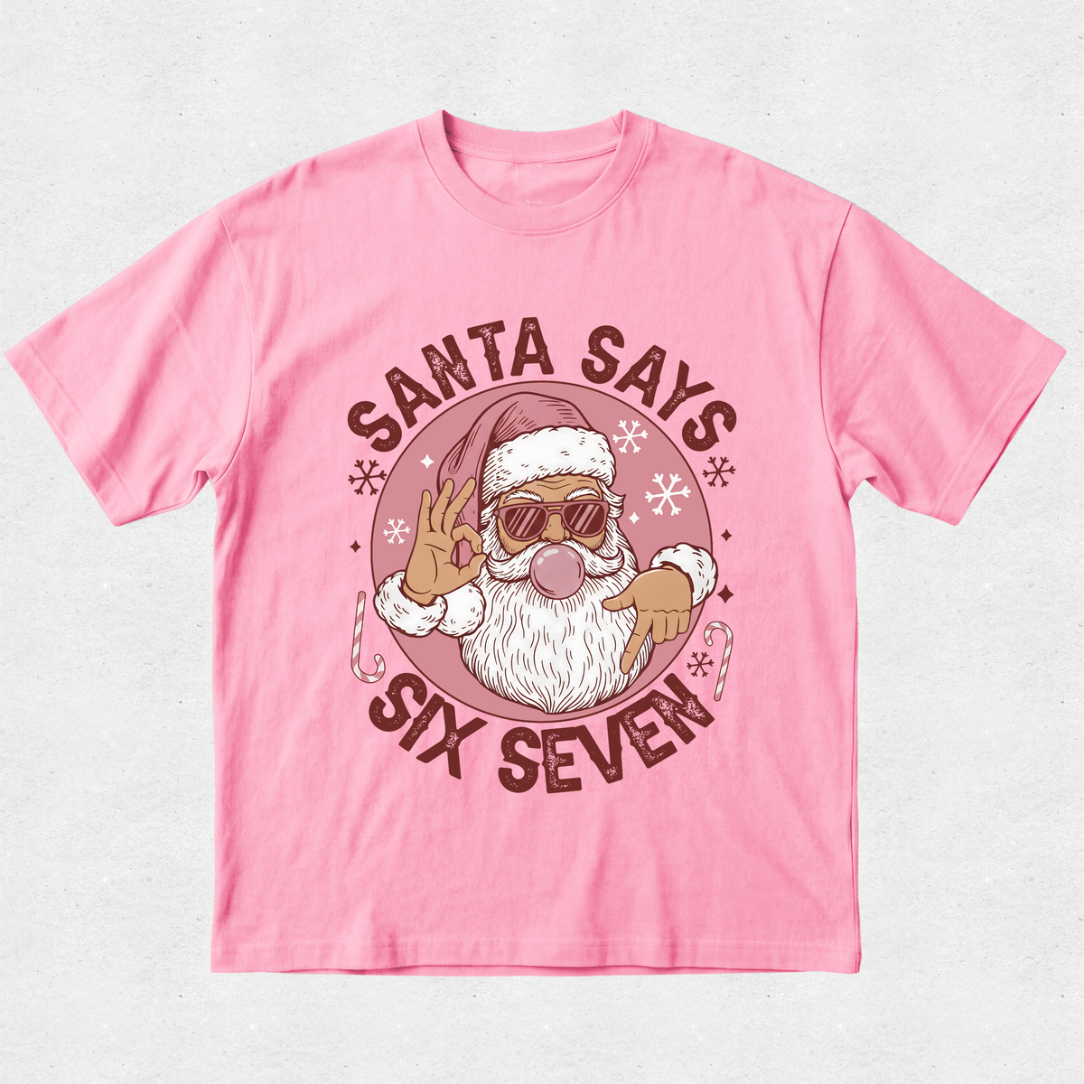 Santa Bubble Says 6 7 - Christmas Tshirt