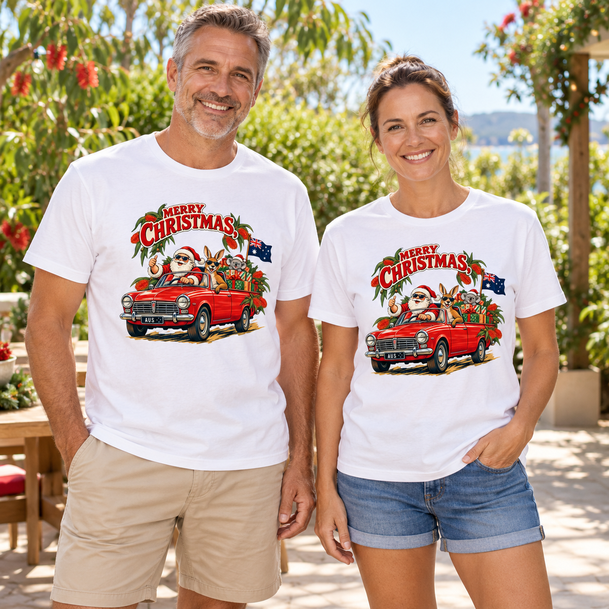 Merry Christmas - Aussie Flag Tshirt
