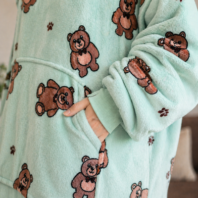 Oversized Wearable Blanket Hoodie – Plush & Personalised - Teddy Bear