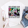 Close-up of “Bad Witches Club” and “Why be a princess…” design with strong print detail