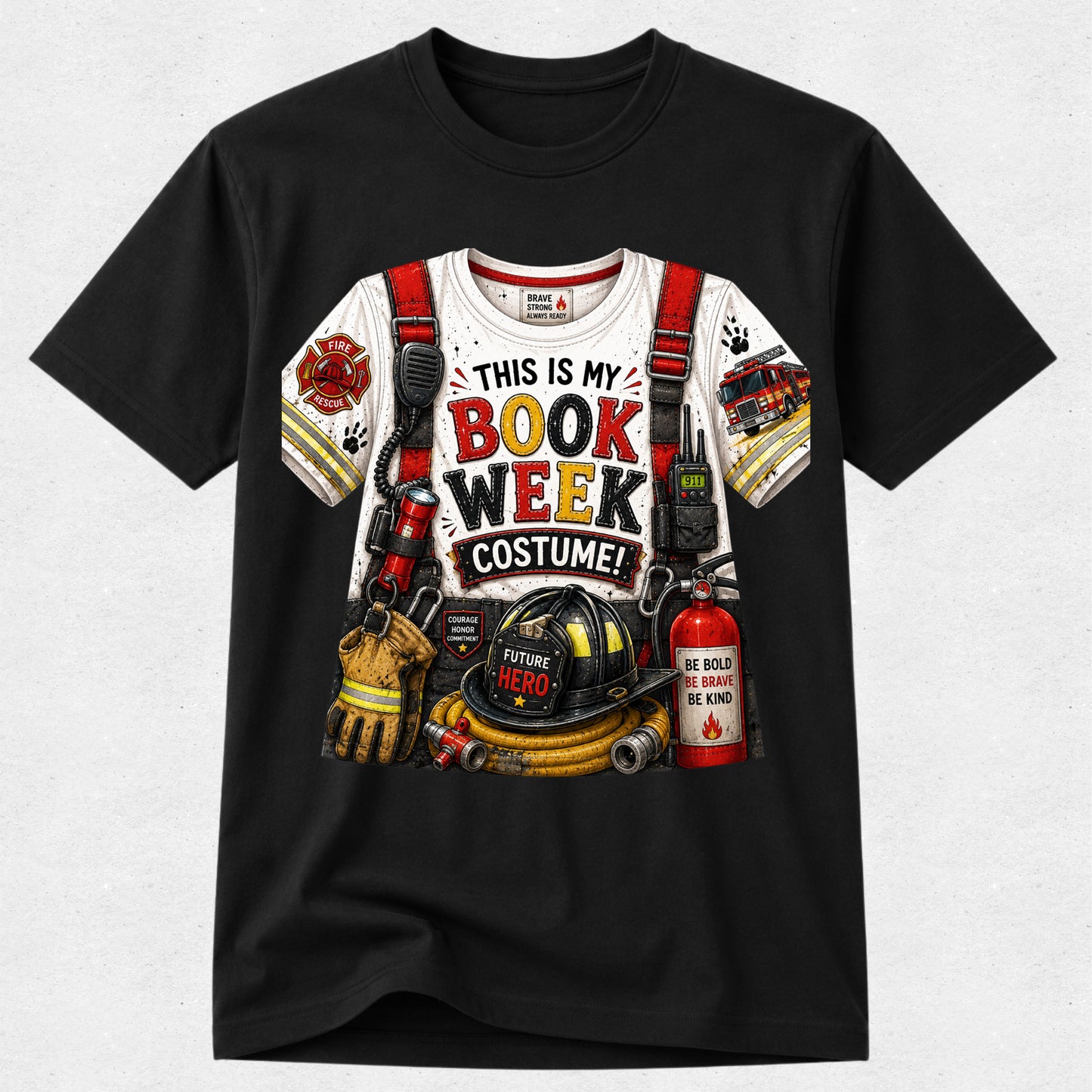Book Week Costume Tshirt - Firefighter Fireman