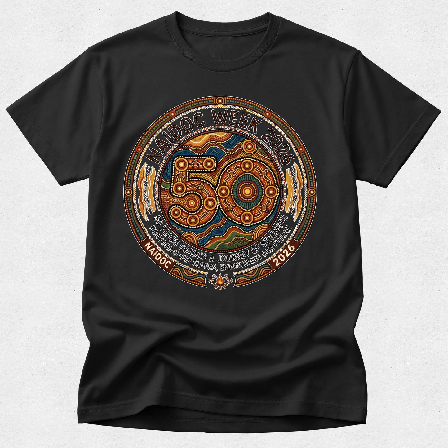 NAIDOC Week 2026 Tshirt – 50 Years Deadly - A Journey of Strength
