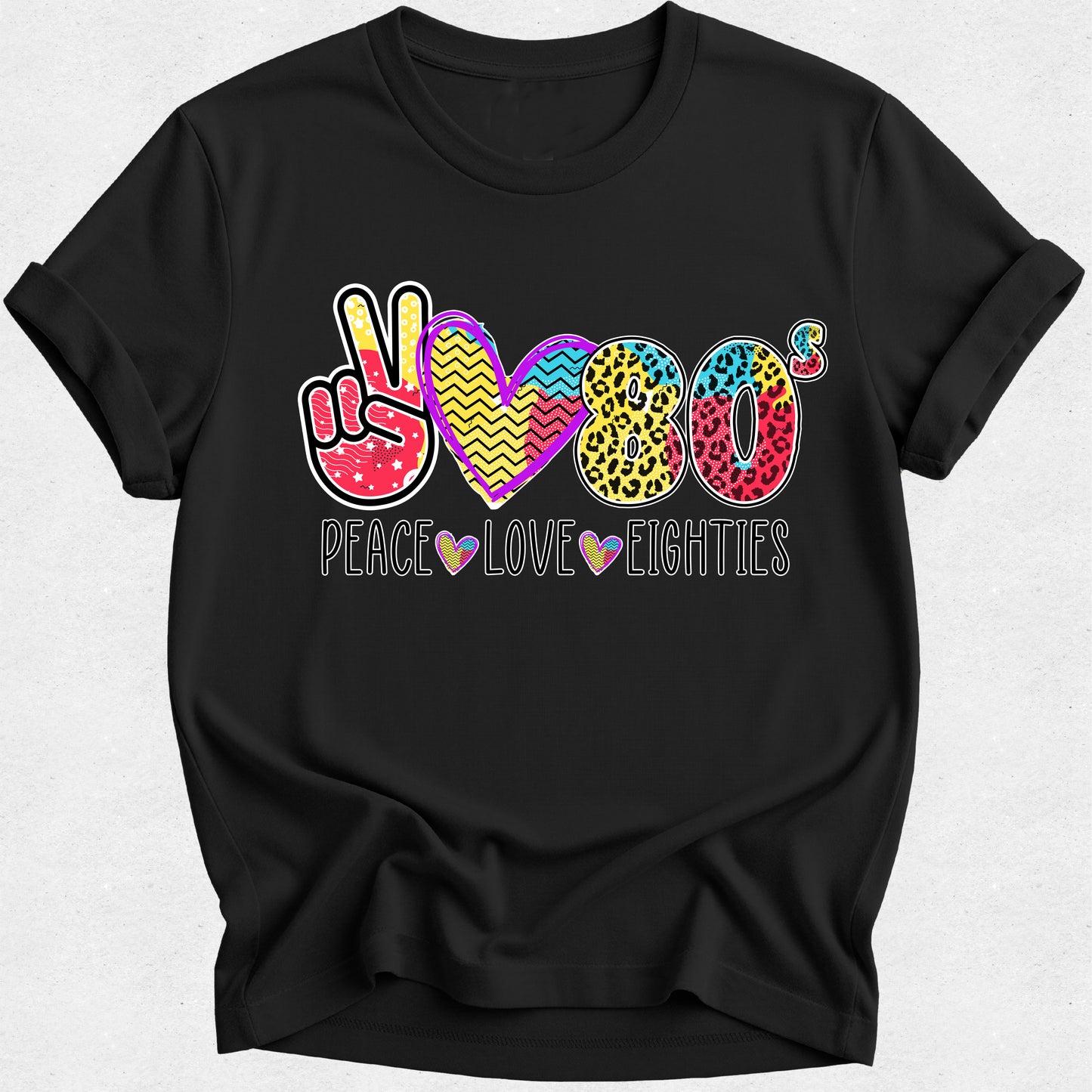 Peace Love 80s - 1980s Theme Tee