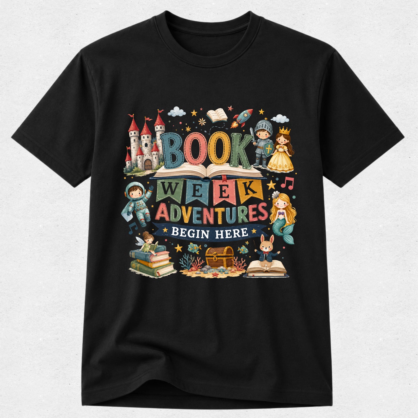 Book Week Adventures Begin Here Tshirt - School Events