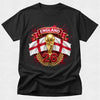 Black t-shirt with England-themed design featuring a trophy, flag, and number 26 on a white background.