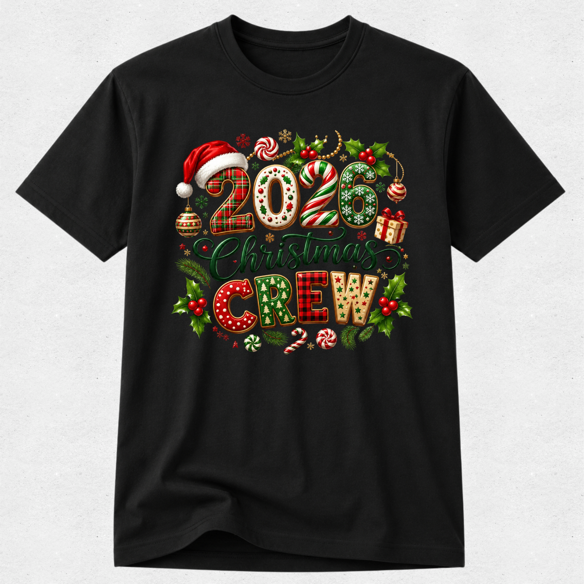 Christmas Crew - Santa Hat Candy Matching Family Tshirts