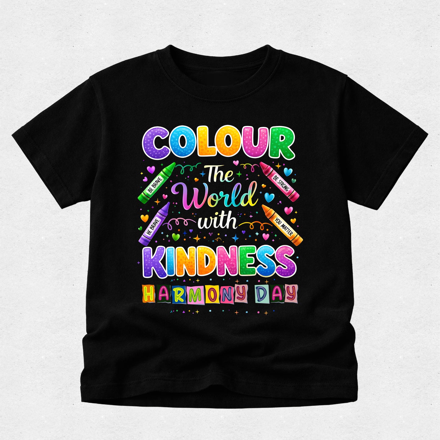 Sparkle Bright Colour the World with Kindness - Harmony Day Tshirt
