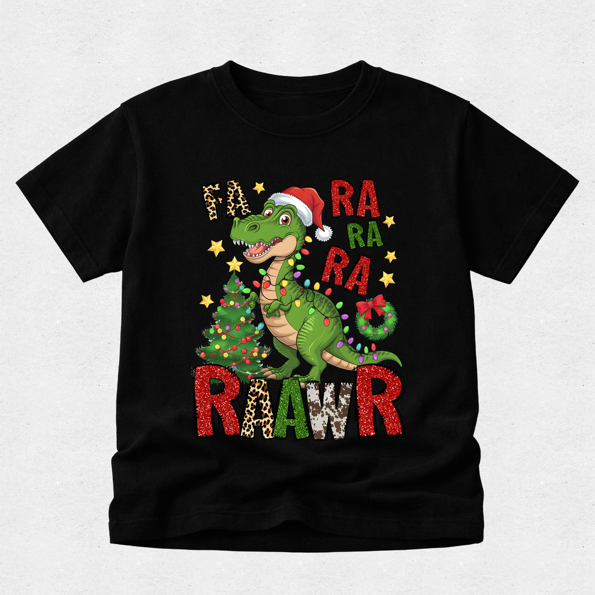 Fa Ra Ra Ra Raawr Dinosaur - Christmas Tshirt