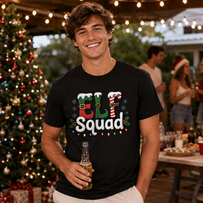 Elf Squad - Family & Friends Matching Christmas Tshirt
