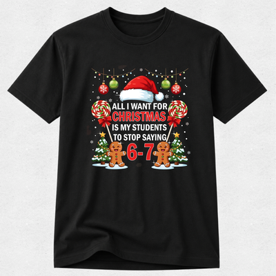 Teacher and Students 6-7 Funny Christmas Tshirt