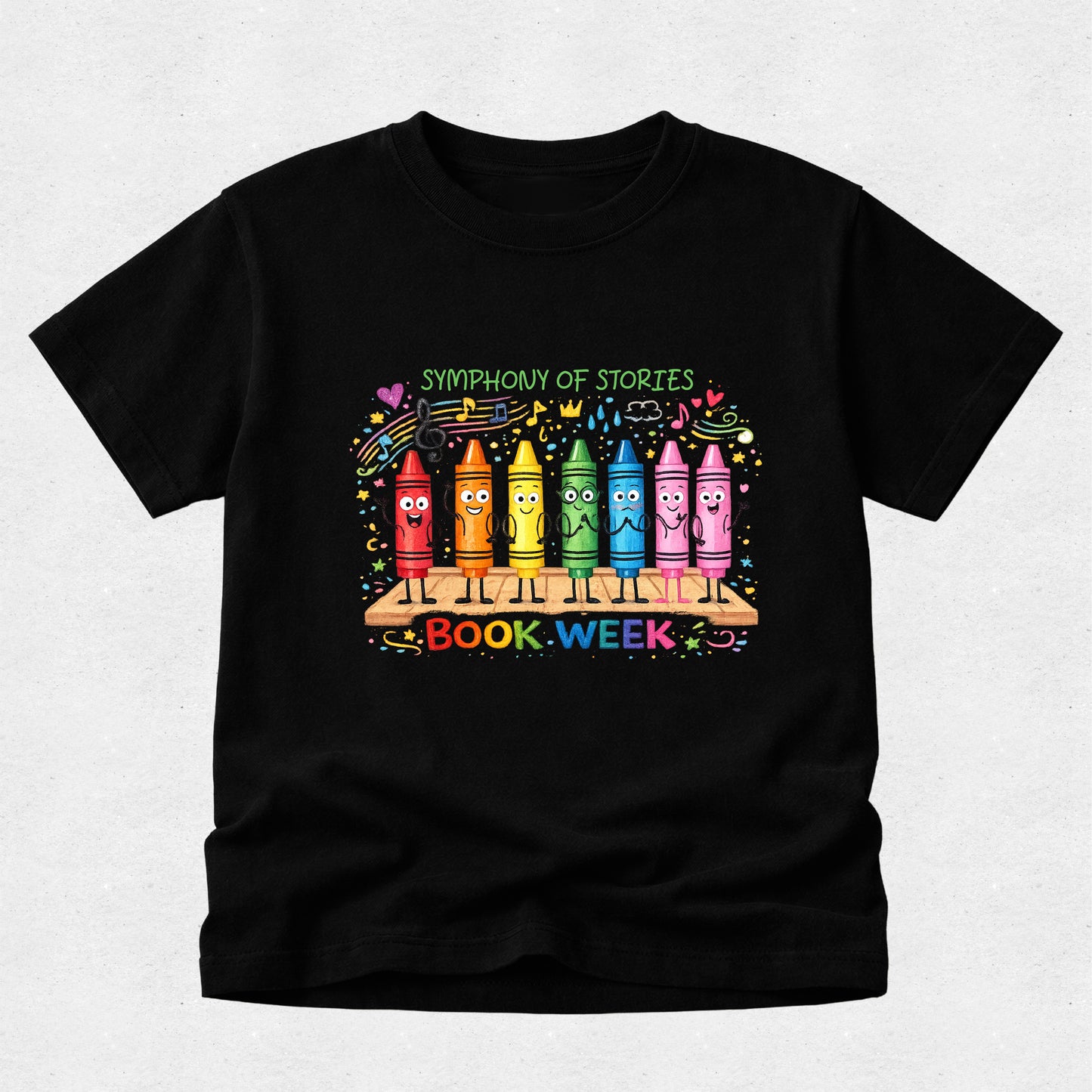 Symphony of Stories Tshirt - Book Week - Crayons