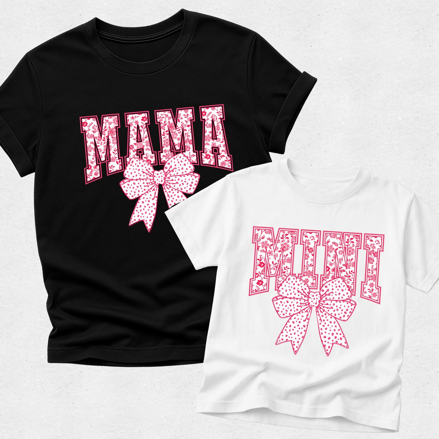 Mama and Mini Matching Tshirts - Floral Bow