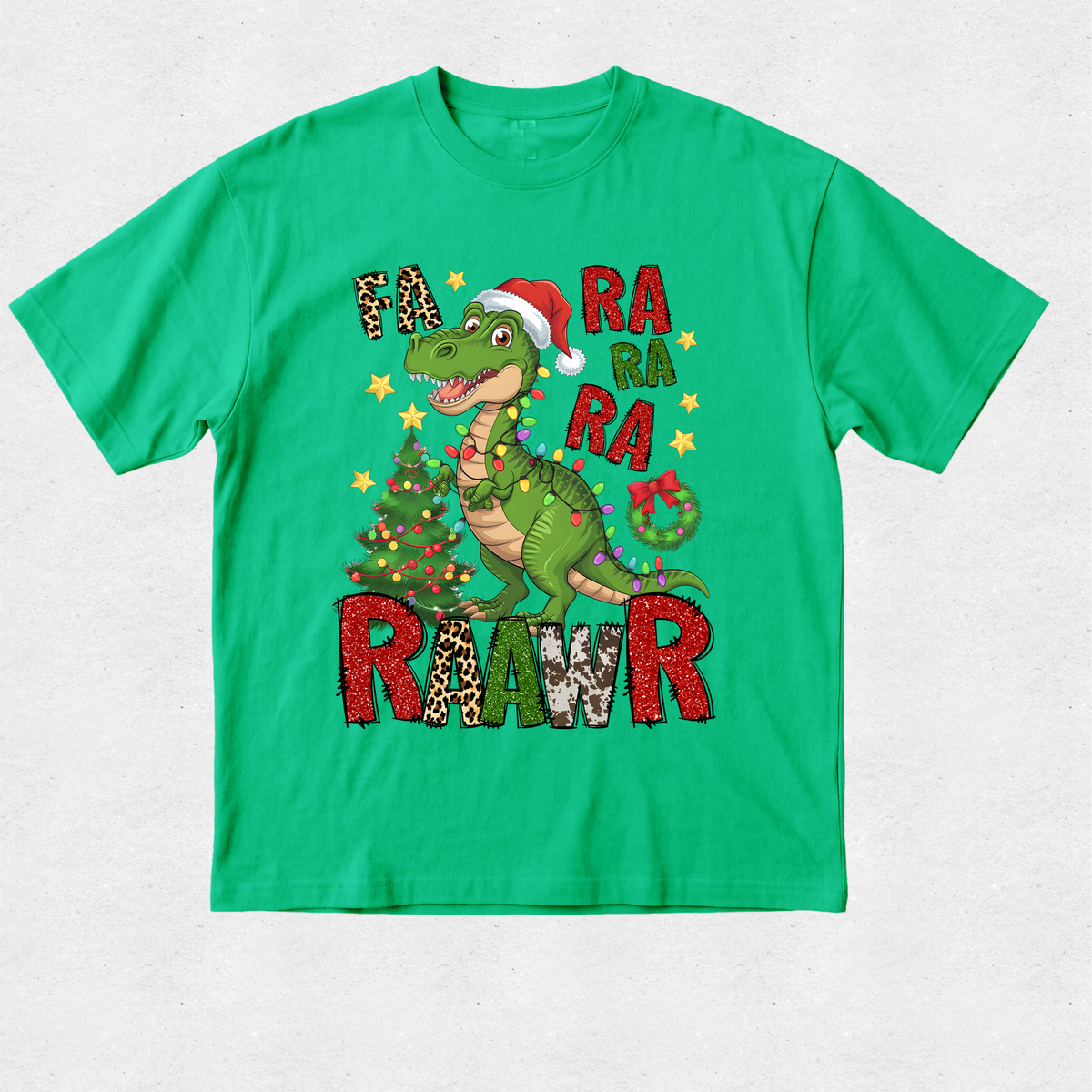 Fa Ra Ra Ra Raawr Dinosaur - Christmas Tshirt