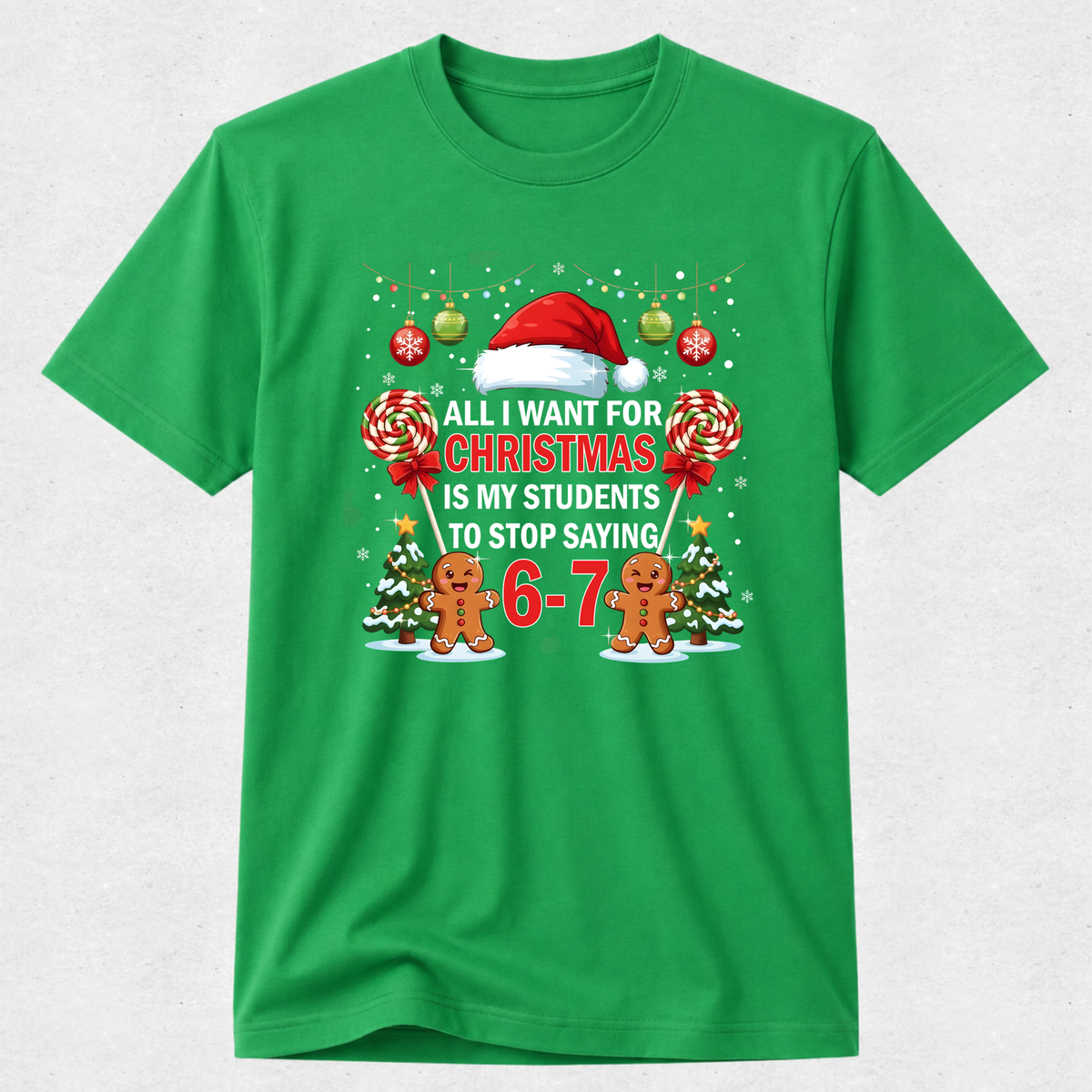 Teacher and Students 6-7 Funny Christmas Tshirt