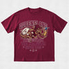 Maroon t-shirt with Queensland State of Origin graphic on a light gray background