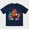 navy tshirt boys 7th birthday tshirt featuring I was 6 now I'm 7 basketball graphic