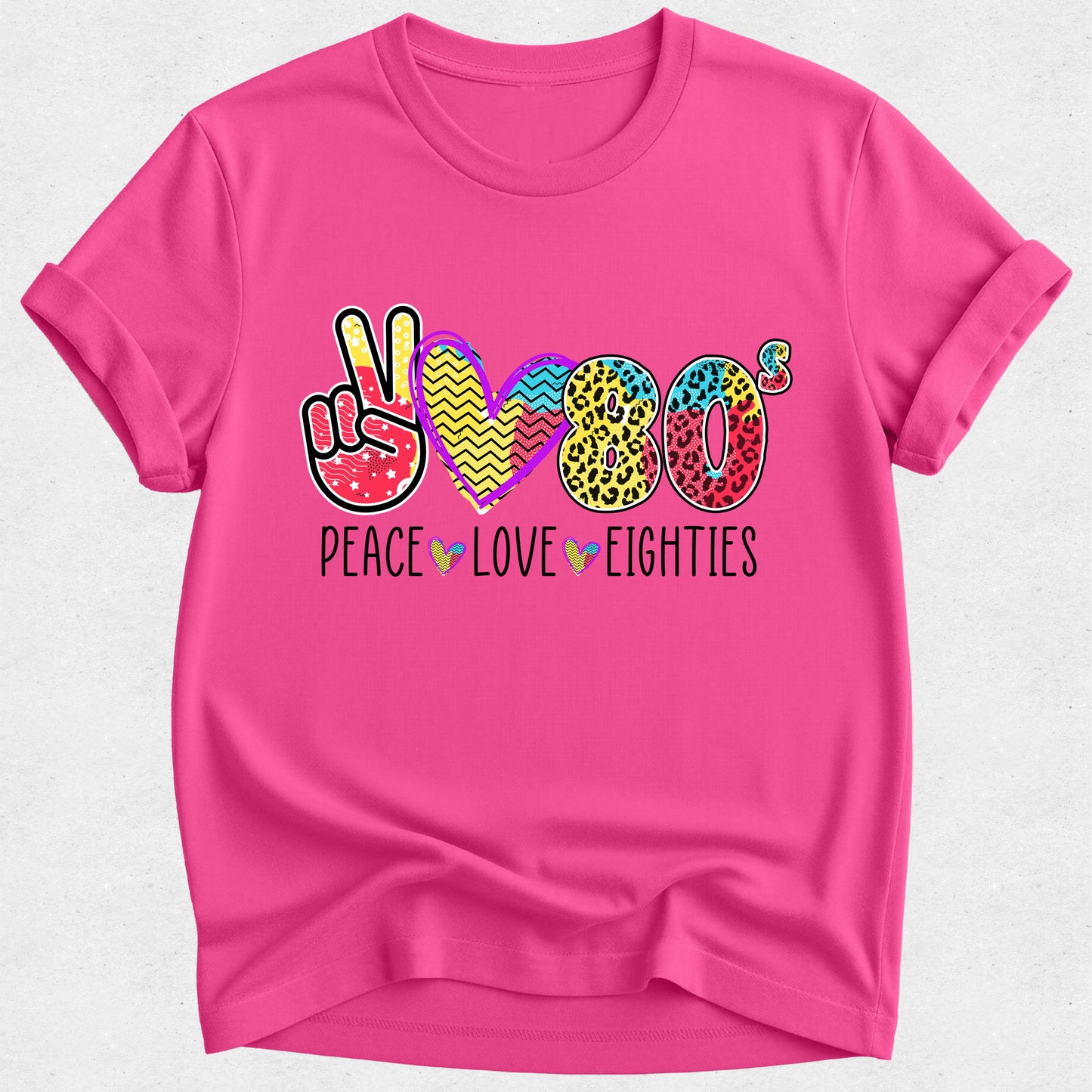 Peace Love 80s - 1980s Theme Tee