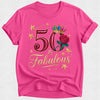 50 & Fabulous Birthday Tshirt - Gold Text