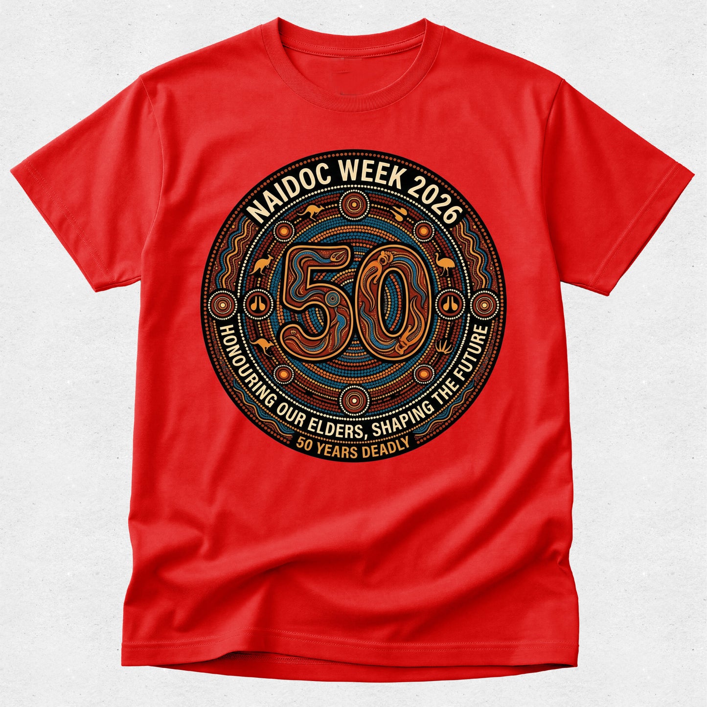 NAIDOC Week 2026 Tshirt – 50 Years Deadly - Honouring our Elders