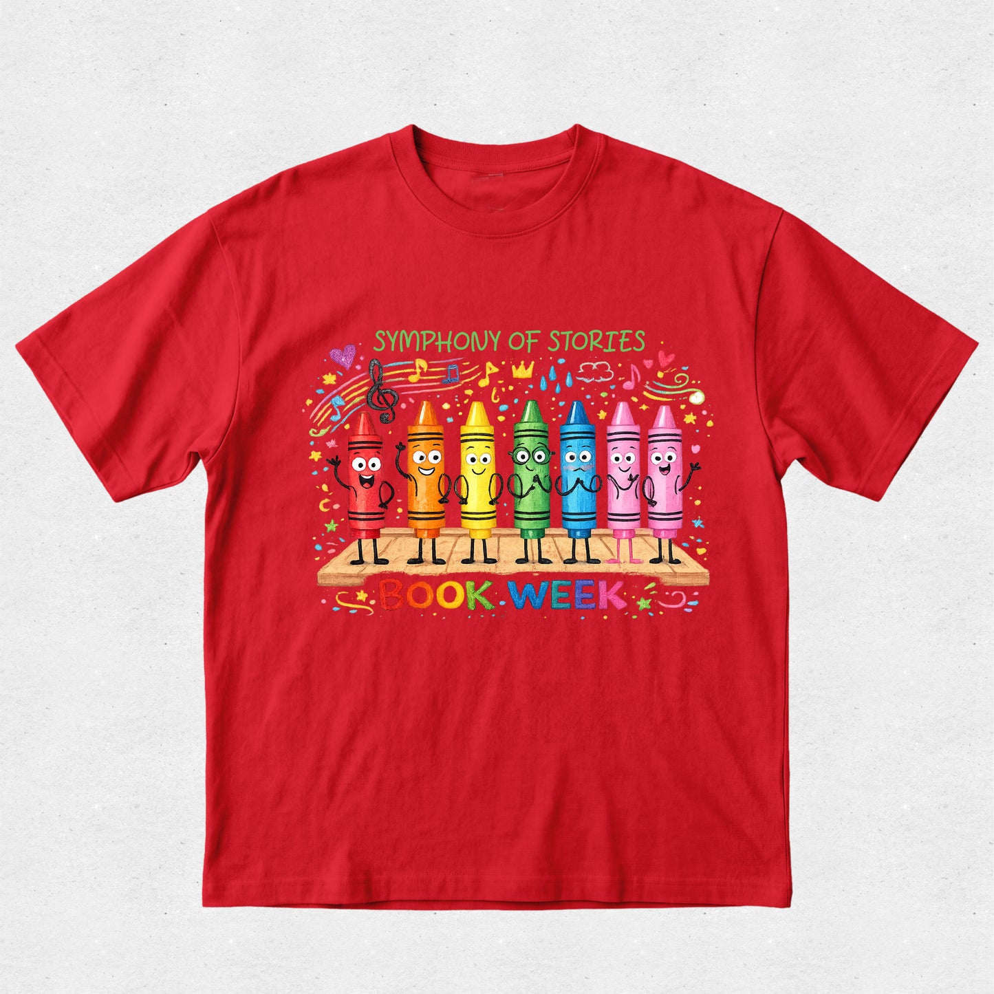 Symphony of Stories Tshirt - Book Week - Crayons