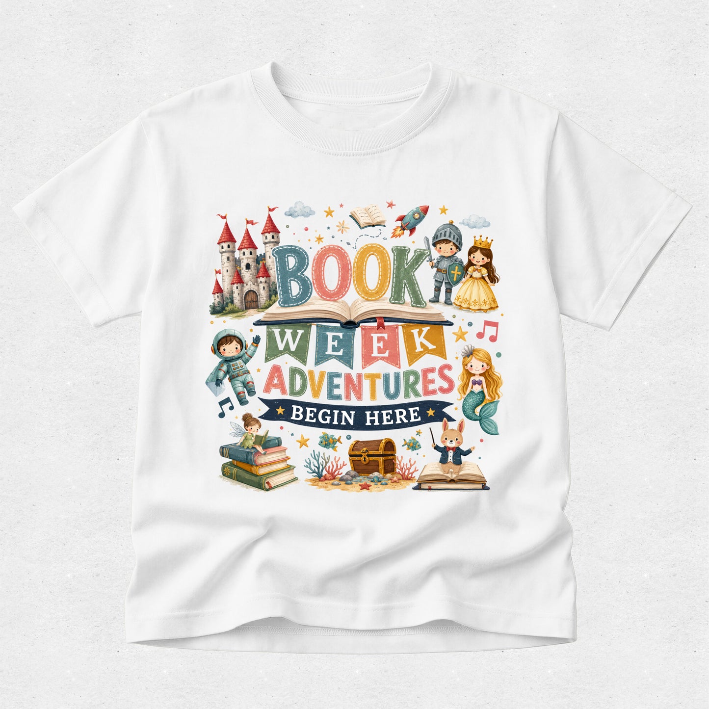 Book Week Adventures Begin Here Tshirt - School Events