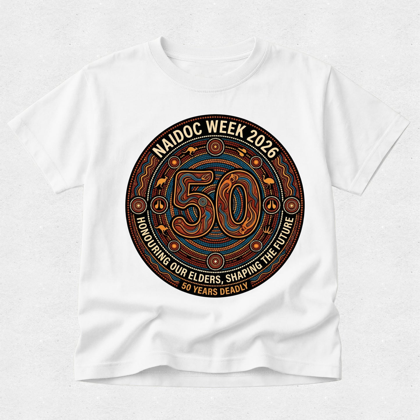 NAIDOC Week 2026 Tshirt – 50 Years Deadly - Honouring our Elders