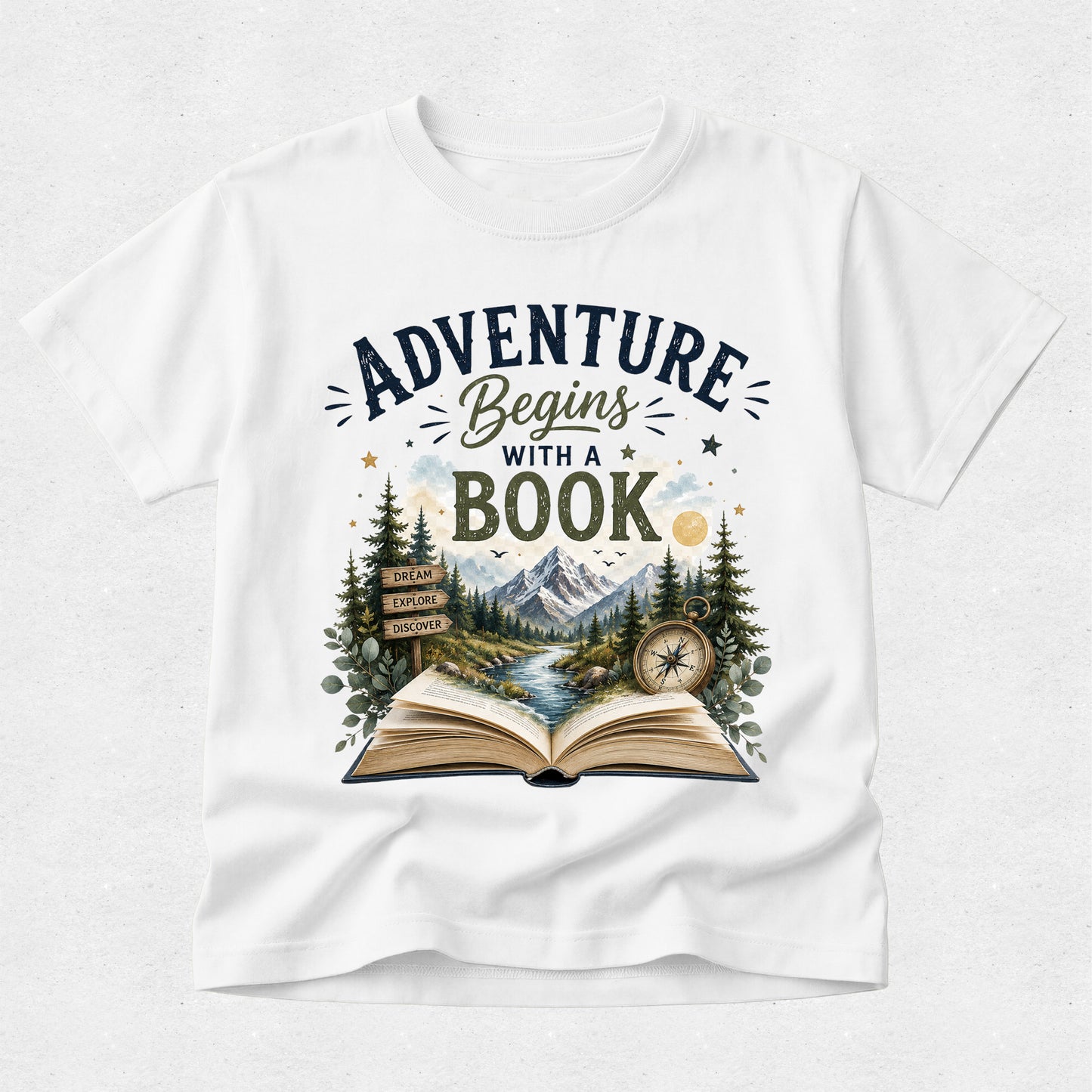 Adventure Begins with a Book - Book Week Stories Tshirt
