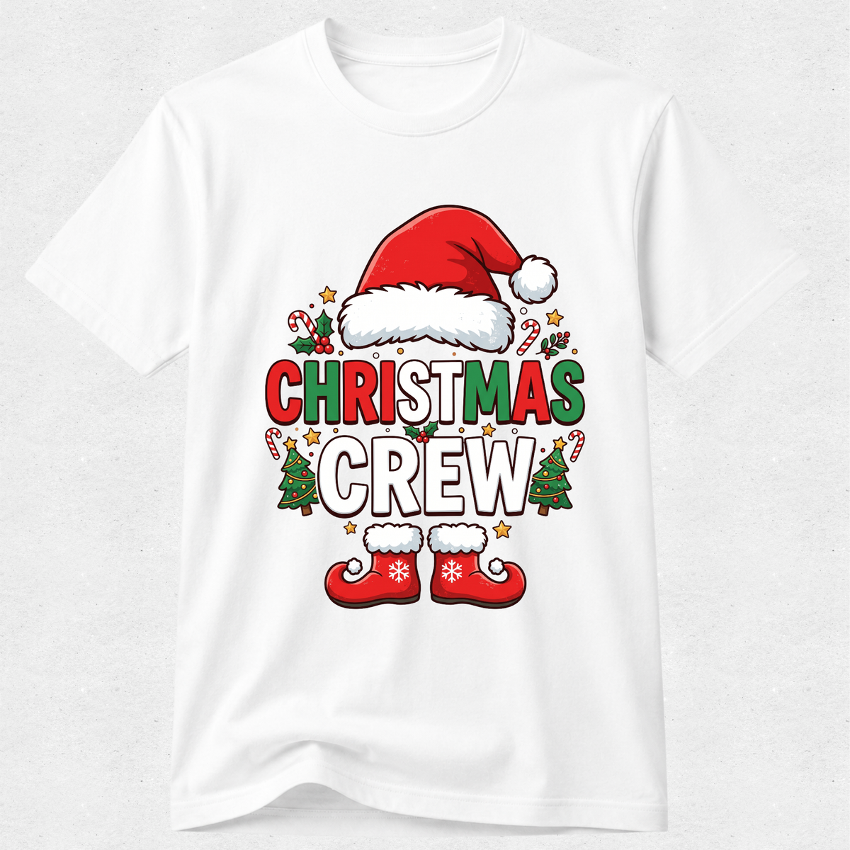 Christmas Crew - Santa Hat & Boots Matching Family Tshirts