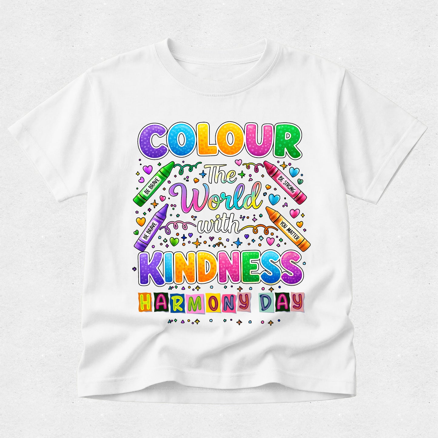 Sparkle Bright Colour the World with Kindness - Harmony Day Tshirt