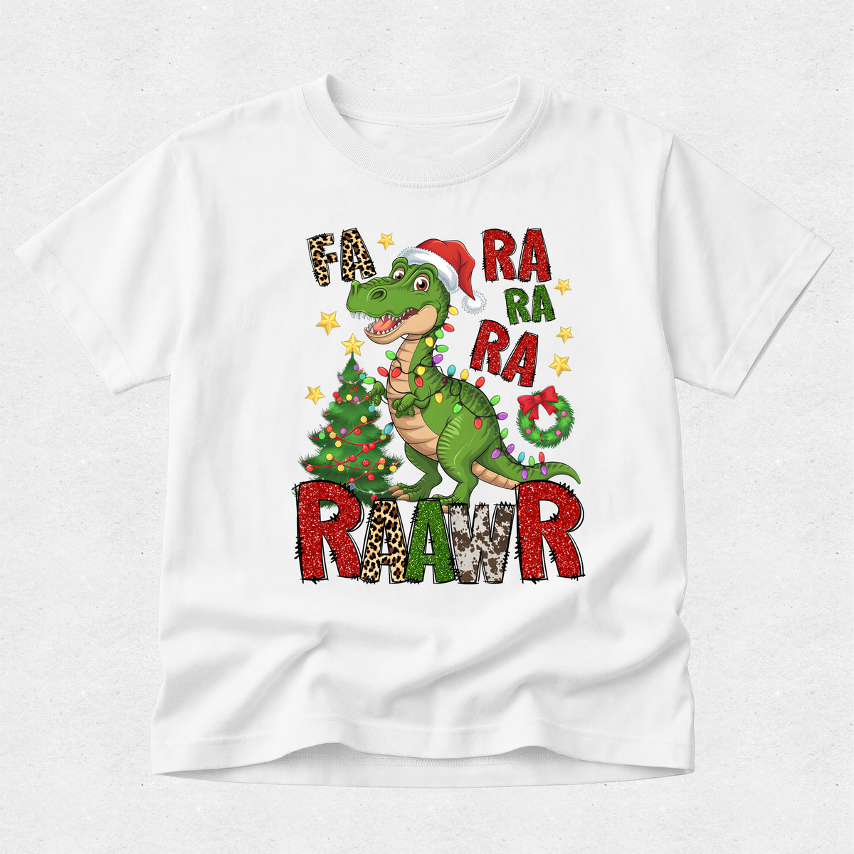 Fa Ra Ra Ra Raawr Dinosaur - Christmas Tshirt