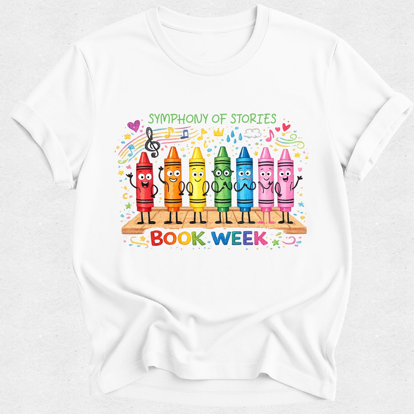 Symphony of Stories Tshirt - Book Week - Crayons