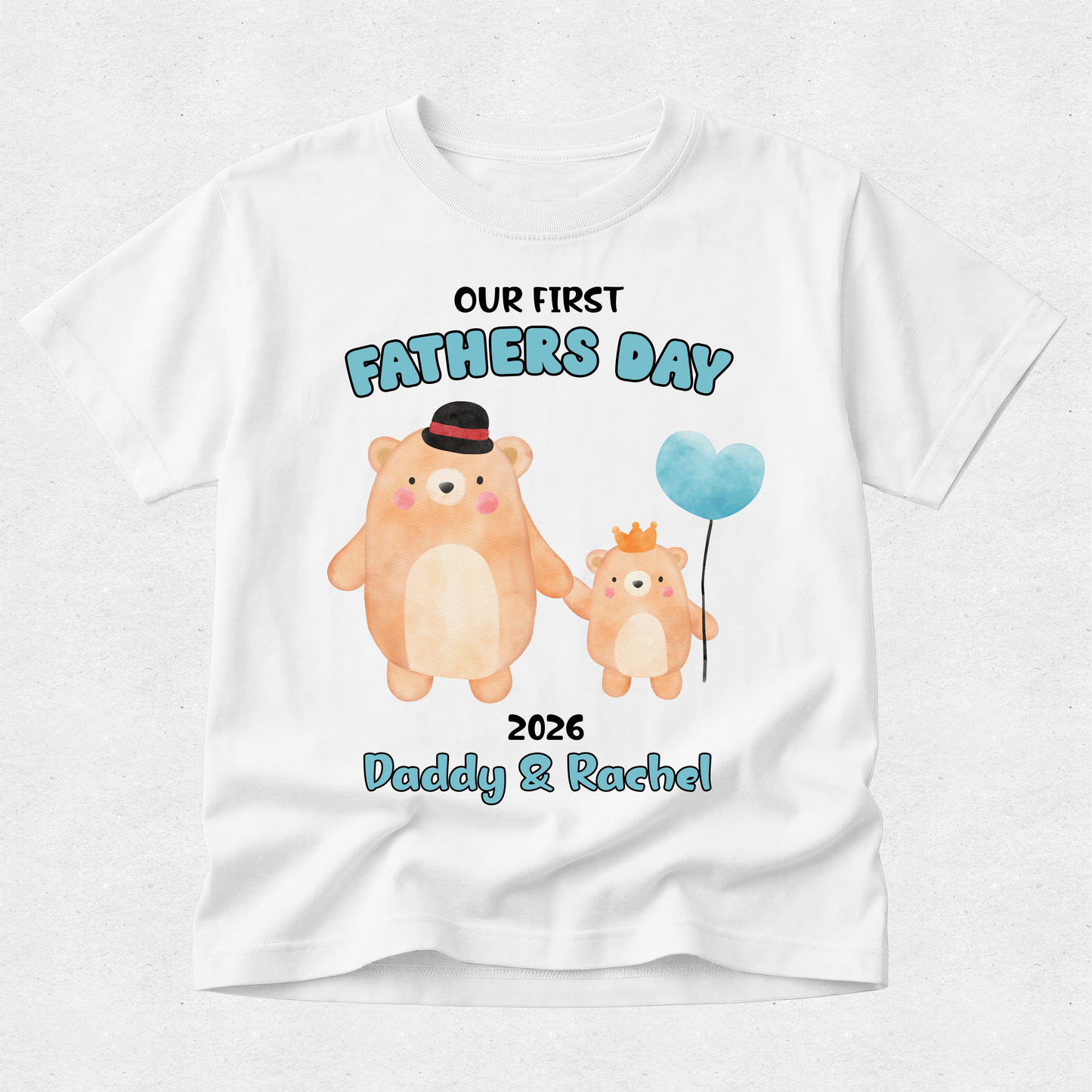 Teddy Bear Balloon - Our First Fathers Day Matching Tshirt