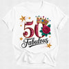 50 & Fabulous Birthday Tshirt - Black Text
