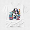 White boys 7th birthday t-shirt featuring "I Was 6 Now I'm 7" soccer ball graphic.