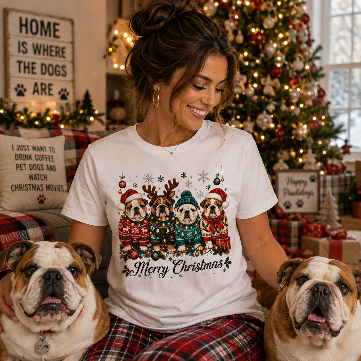 Merry Christmas Pugs Edition Tshirt
