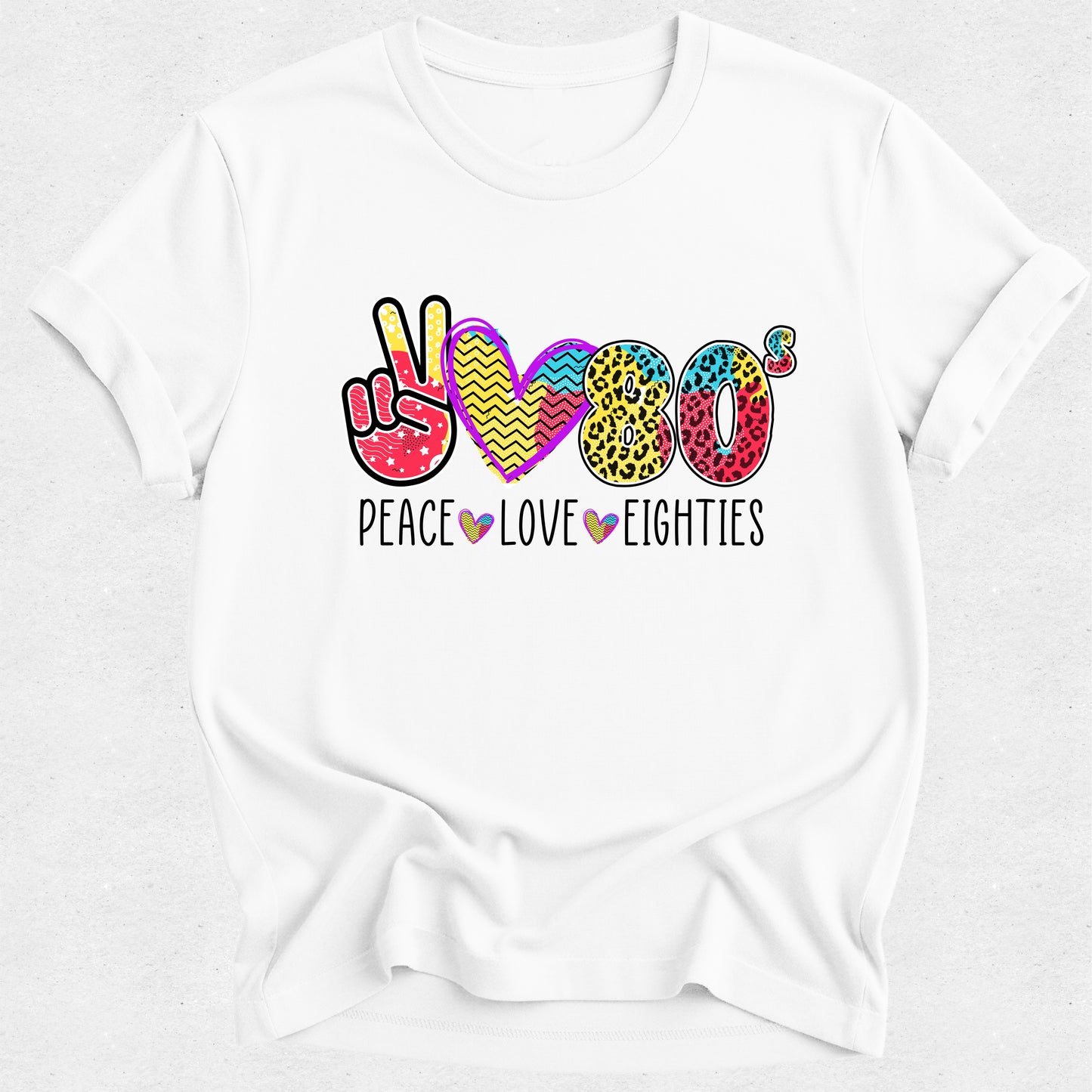 Peace Love 80s - 1980s Theme Tee