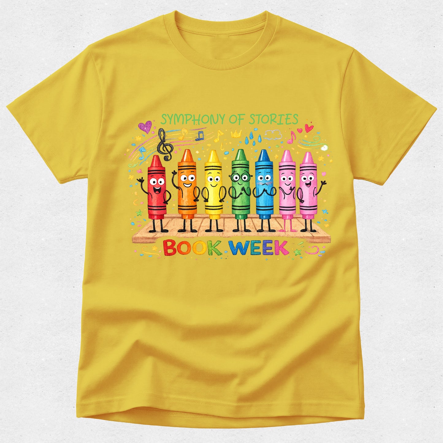 Symphony of Stories Tshirt - Book Week - Crayons