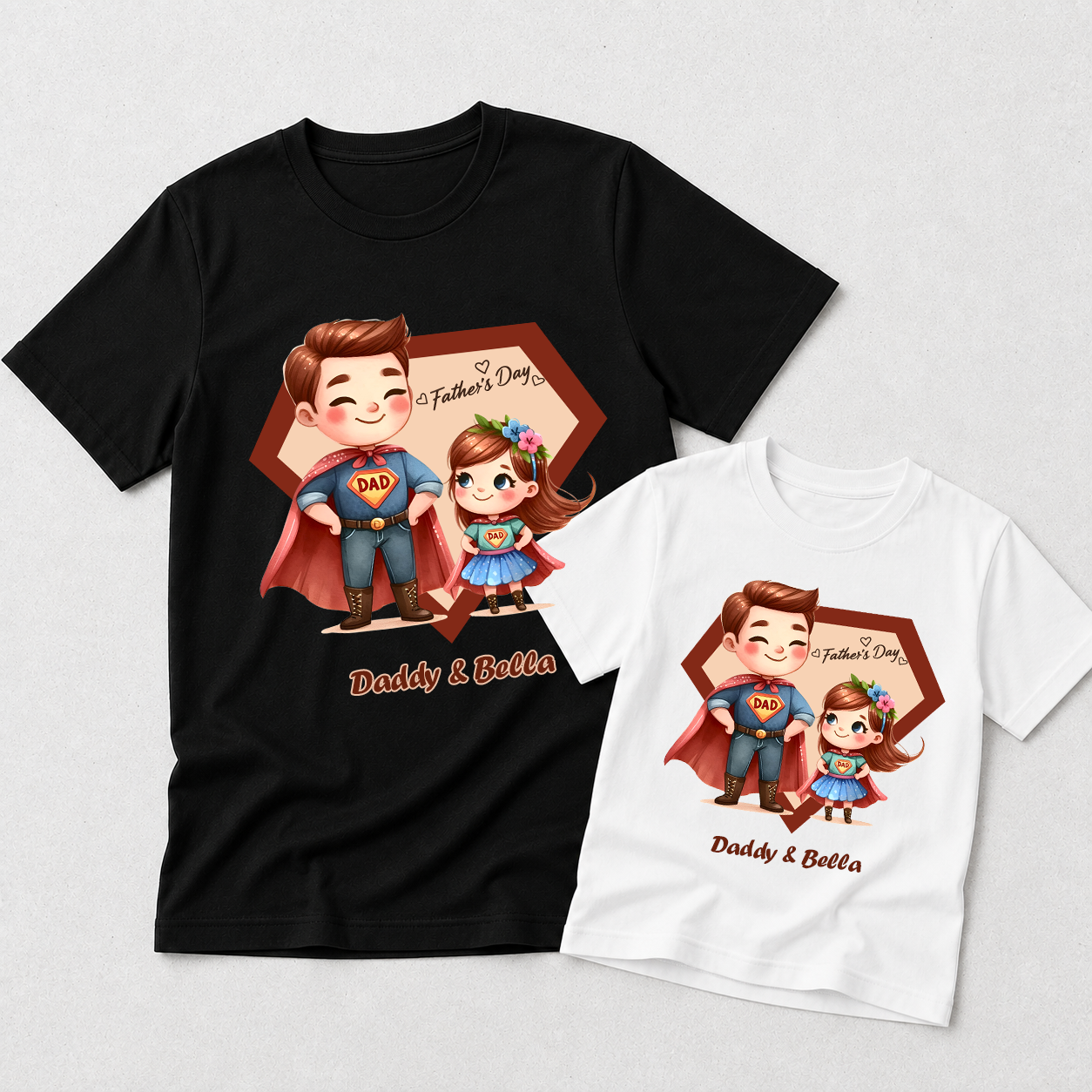 Superhero Dad Series 7 - Fathers Day Matching Tshirt