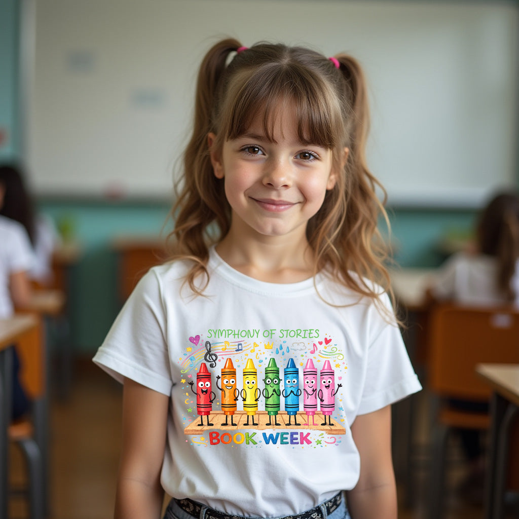 Symphony of Stories Tshirt - Book Week - Crayons